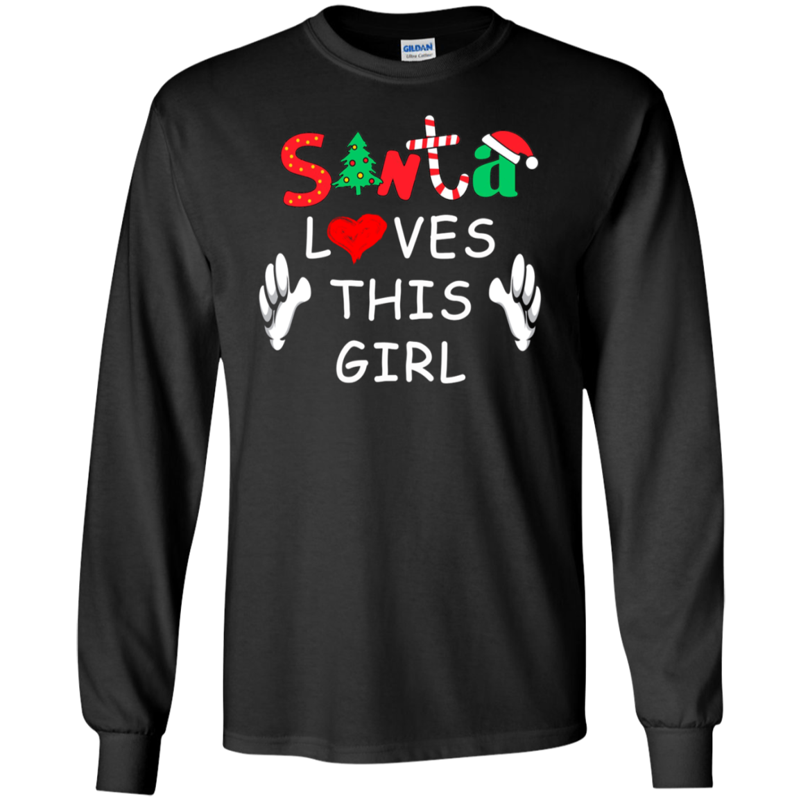 Santa Loves This Girl T Shirt Funny Christmas Gift Shirts