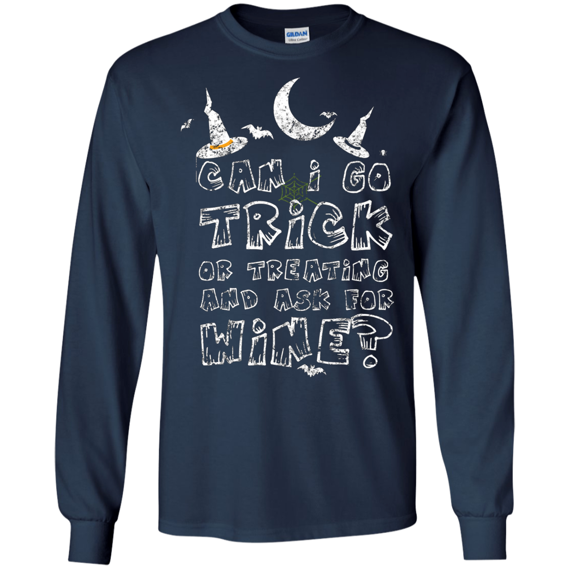 Adult Trick Or Treating For Wine Long Sleeve Shirt