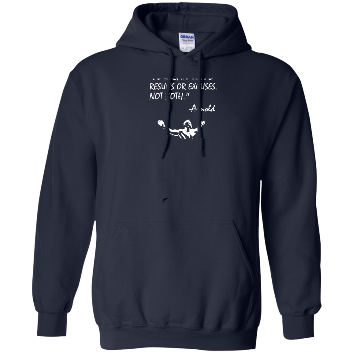 Arnold Quote Results or Excuses Conquer Gym Lifting Workout Mens T Shirt