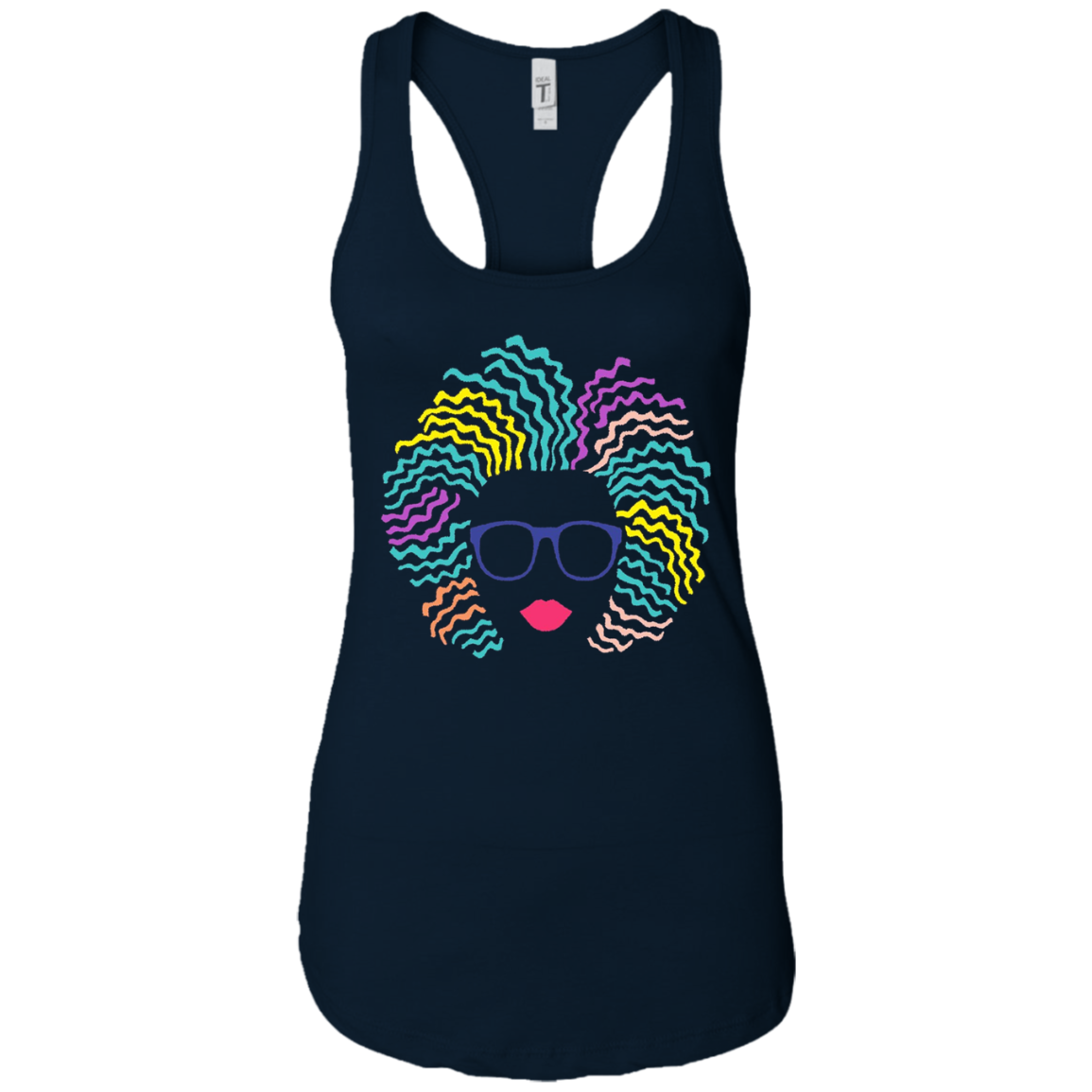 Afro Girl T-Shirt: Natural Hair & Glasses, Black Women Art