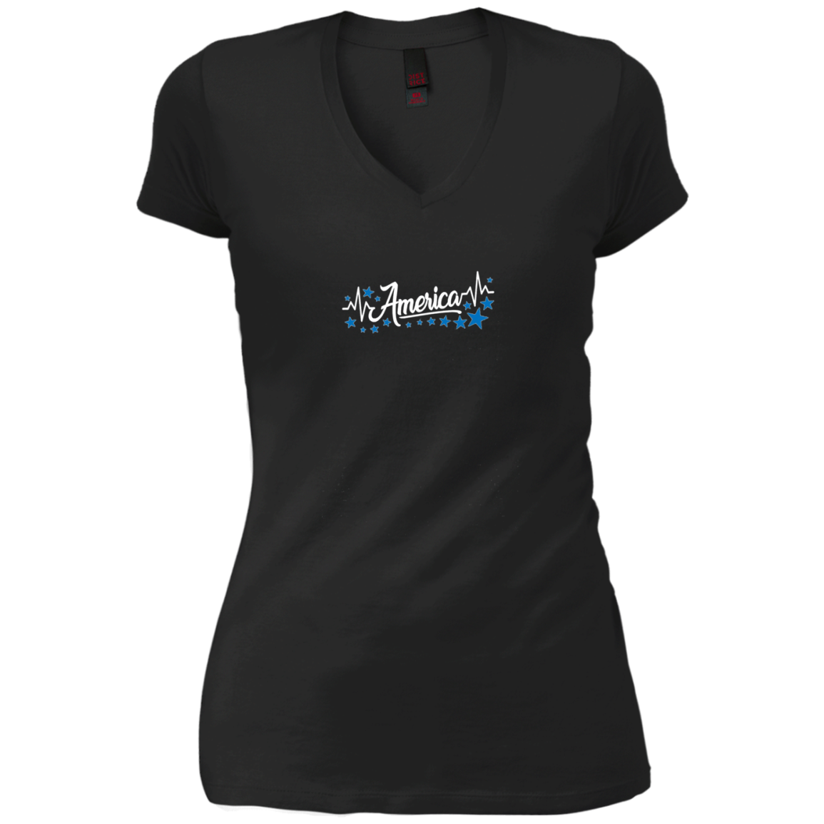 America Heartbeat Blue Long Sleeve Fourth July Outfit Stars