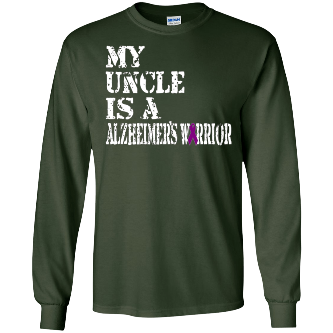 Alzheimer's Awareness Shirt For Uncle Purple Ribbon Tee