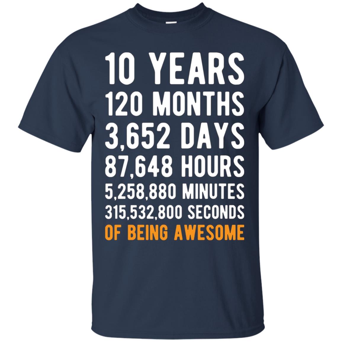 10th Birthday Gift T Shirt 10 Years Old Being Awesome Tee