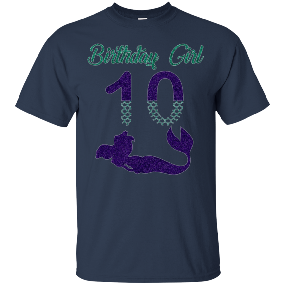 10th Birthday Girl Purple Mermaid T-Shirt