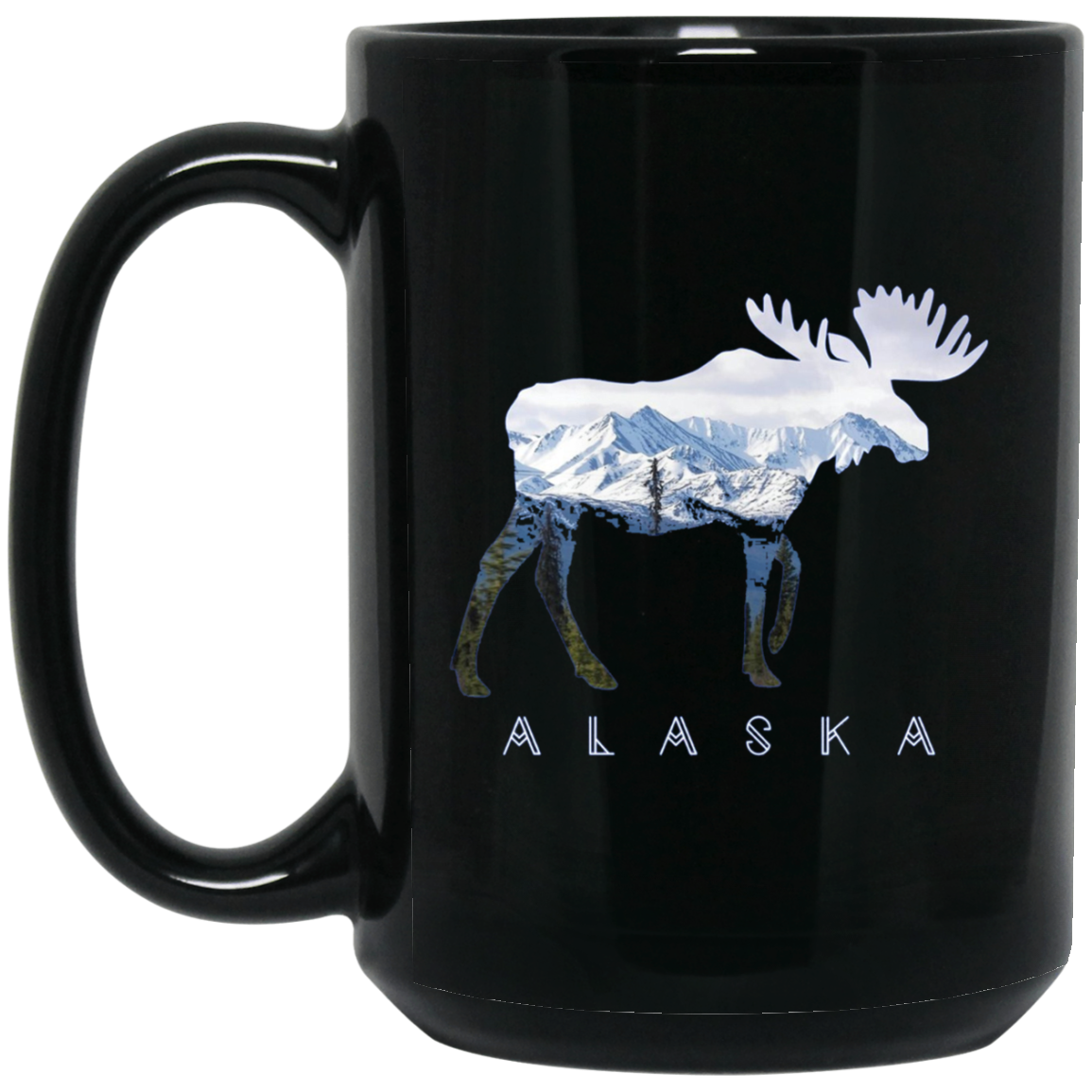 Alaska Day Moose Snowy Mountain Long Sleeve Shirt
