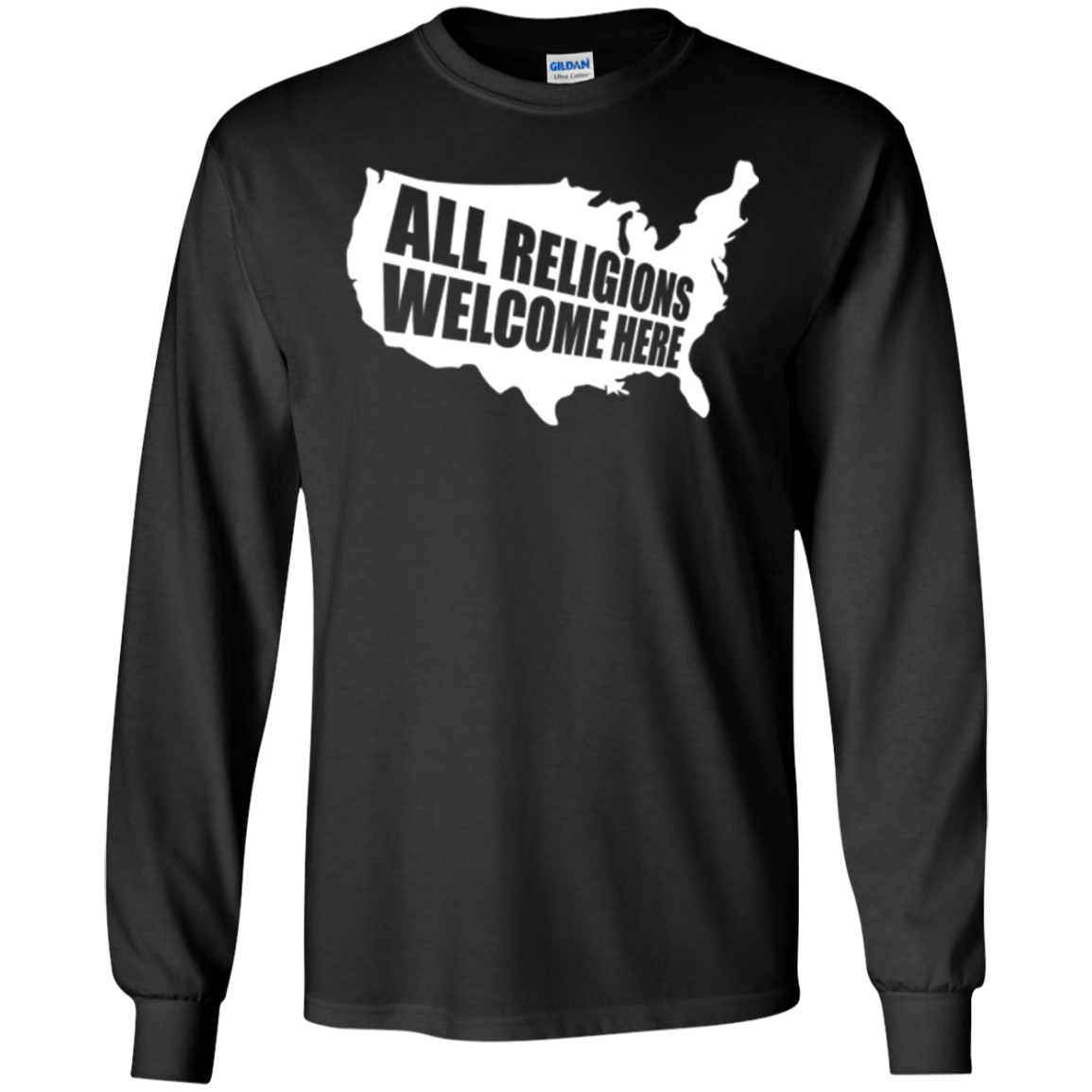 ALL RELIGIONS Welcome Here Protest T Shirt - Anti Trump Ban