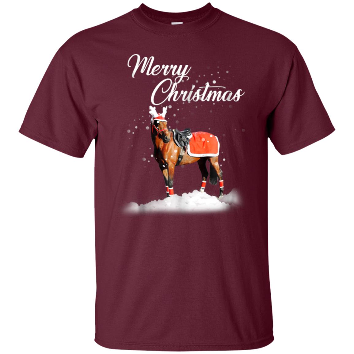 Santa Merry Christmas Horse TShirt Farm Farmer Christmas Tee