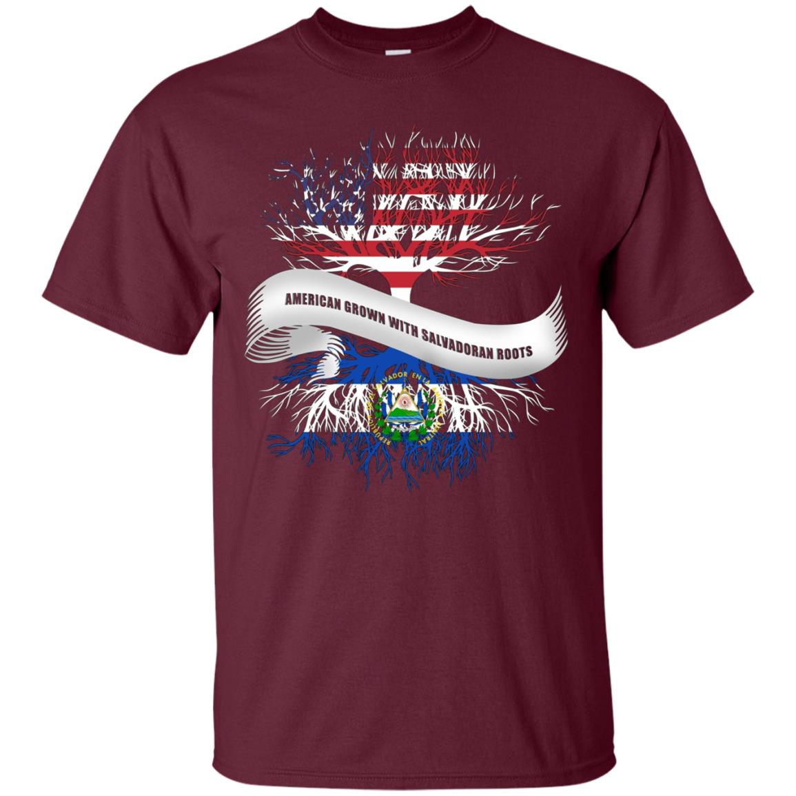 American Grown with Salvadoran Roots T-Shirt El Salvador Tee