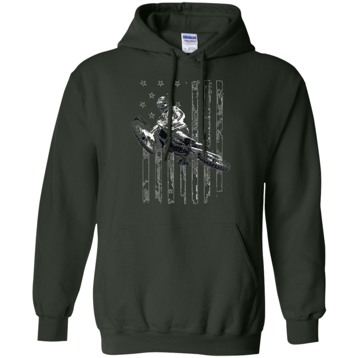 American Flag Motocross Dirt Bike Graphic T-shirt