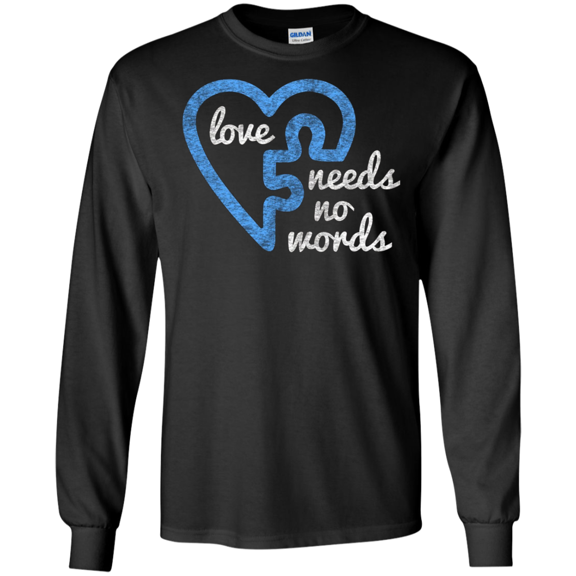 L'amour de l'autisme n'a pas besoin de mots T-shirt de pièce de puzzle en détresse