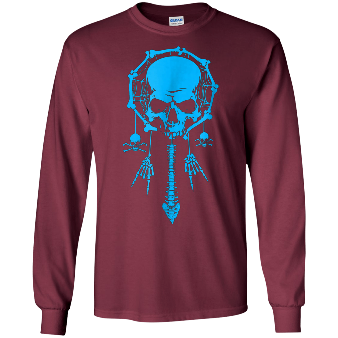 Funny Halloween T-Shirt Dream Catcher Skull Bone Rock Hand