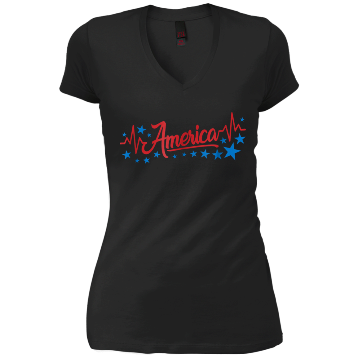 America Heartbeat Shirt Red Blue Fourth of July Outfit Stars