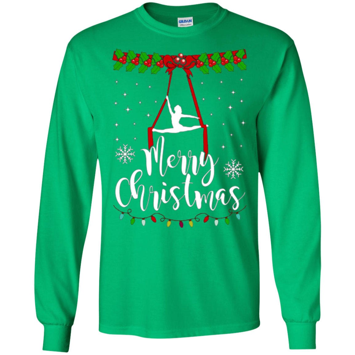Aerial Yoga Merry Christmas T-shirt Ugly Christmas Yoga