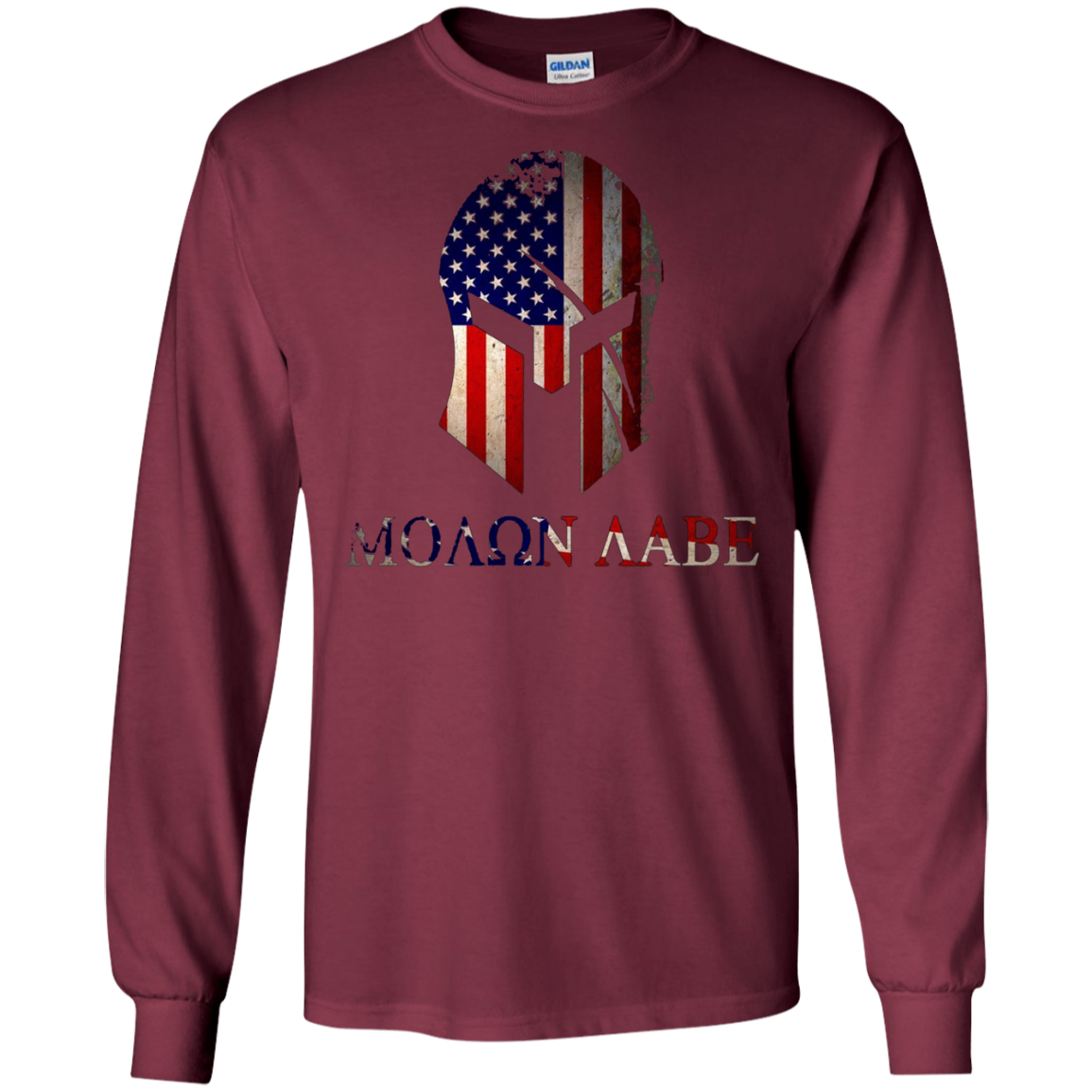 American Spartan Warrior Molon Labe Flag T-Shirt