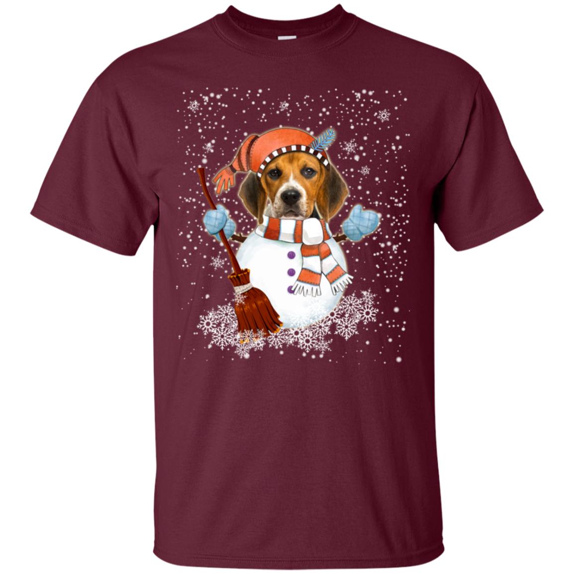 Christmas Snowman Beagle Funny T-shirt