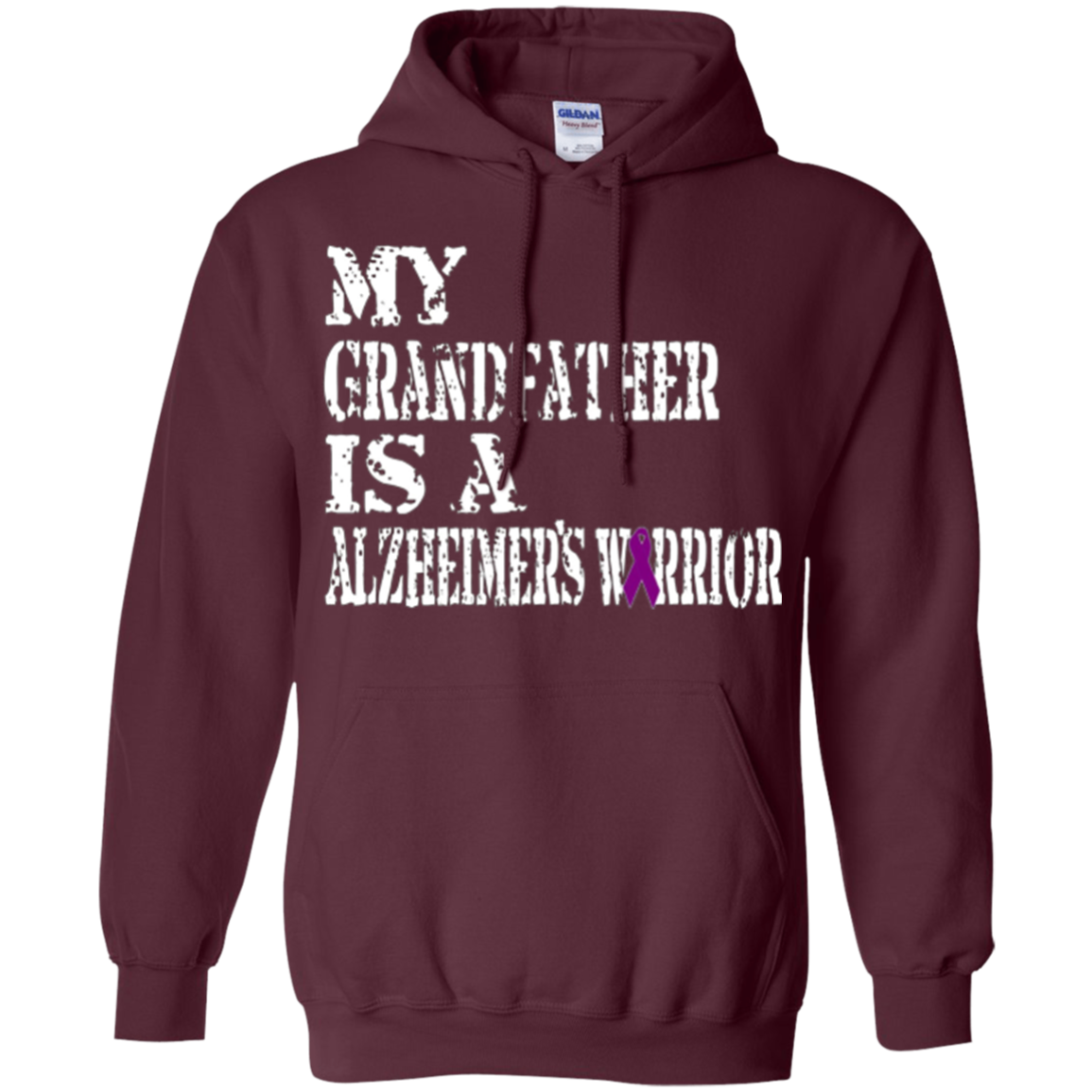 Alzheimer's Awareness Tee For Grandfathers Purple Ribbon Tee