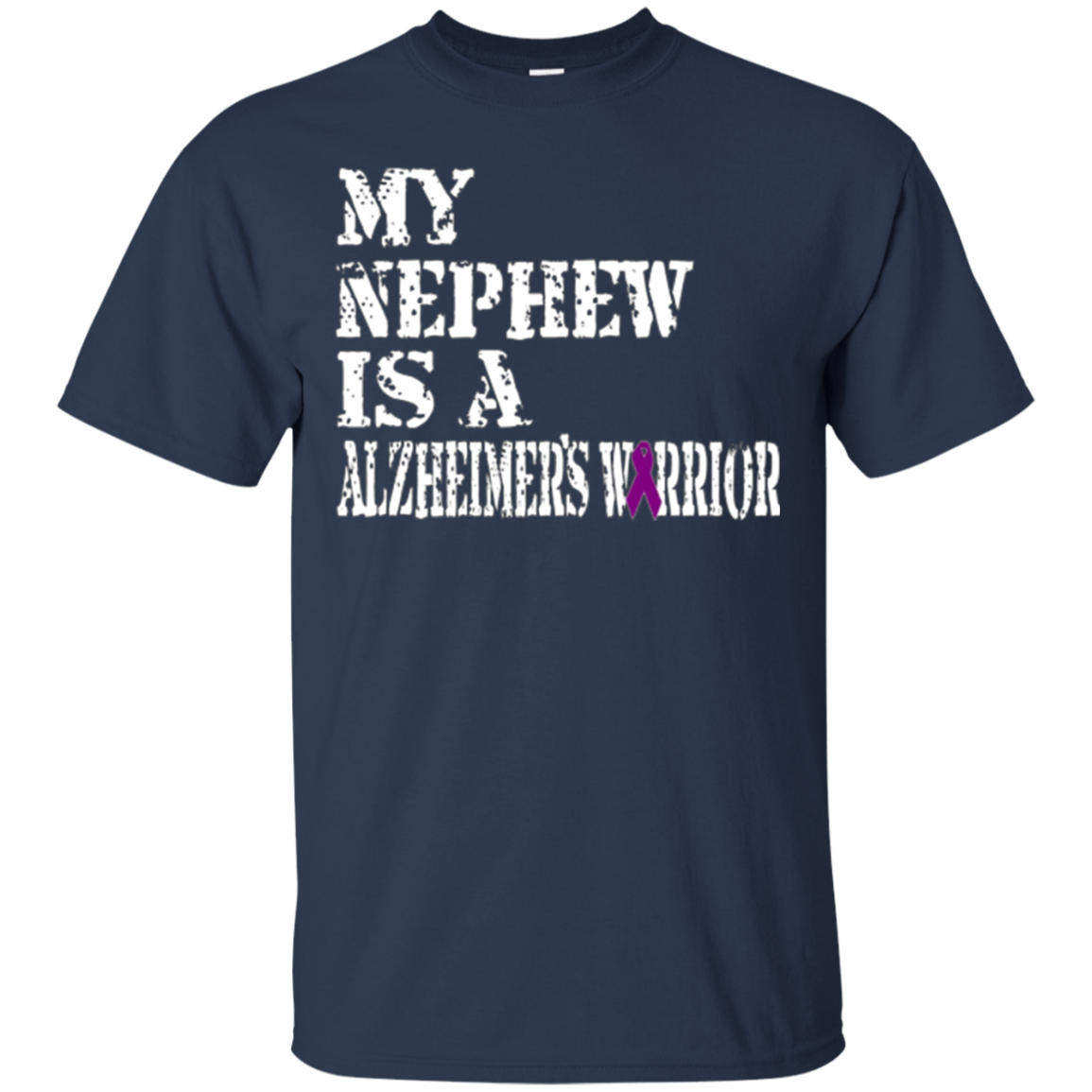 Alzheimer's Awareness T Shirt For Nephews Purple Ribbon Tee