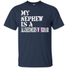 Image of Alzheimer's Awareness T Shirt For Nephews Purple Ribbon Tee
