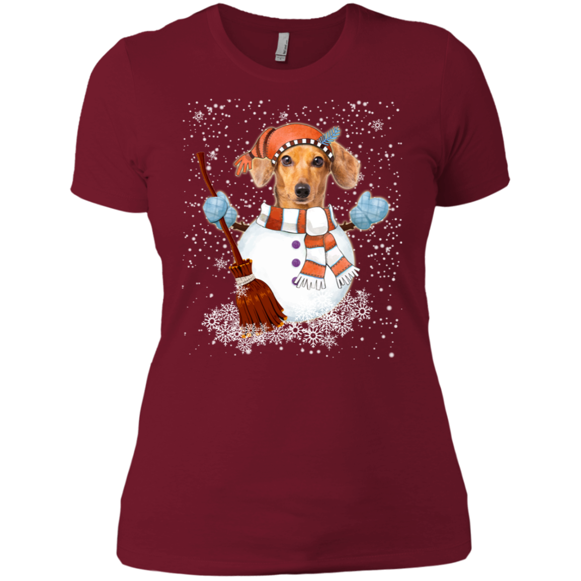 Christmas Snowman Dachshund Funny T-shirt