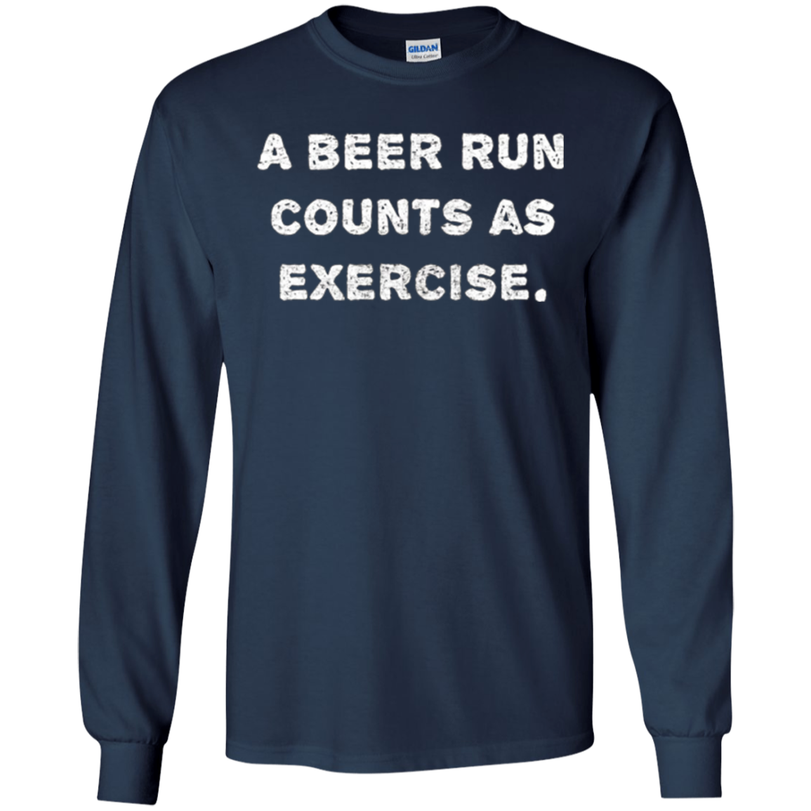 "A beer run counts as exercise." funny beer workout t-shirt