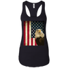 Image of American Bald Eagle Retro Flag Long Sleeve Shirt, Patriotic