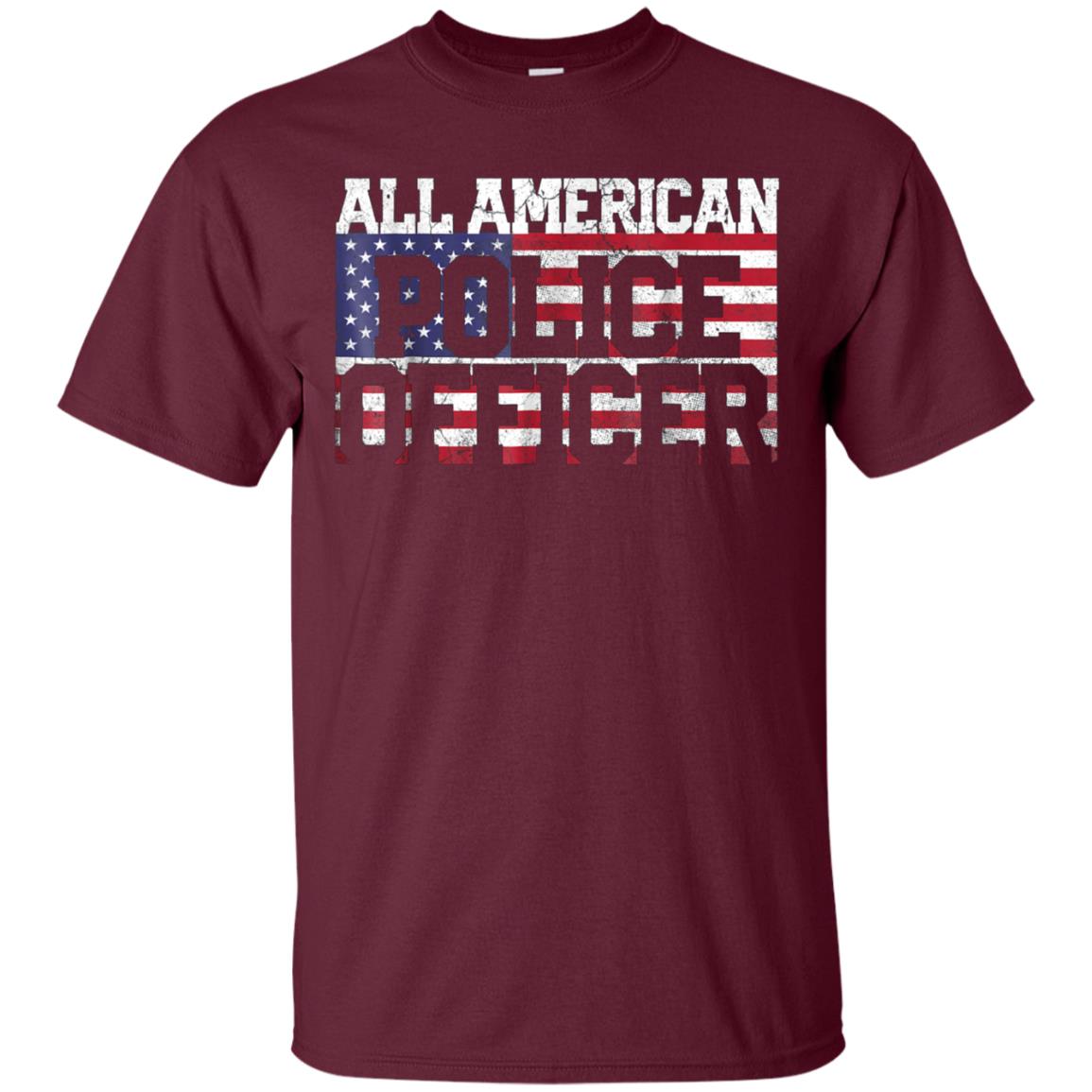 4th of July TShirt All American Police Officer Father's Day