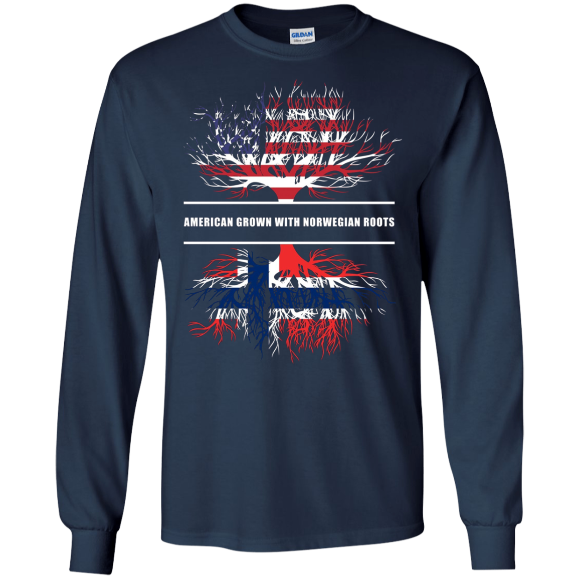 American Grown With Norwegian Roots T-Shirt Norway Tee
