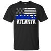 Image of Atlanta Skyline Distressed American Flag Long Sleeve Shirt