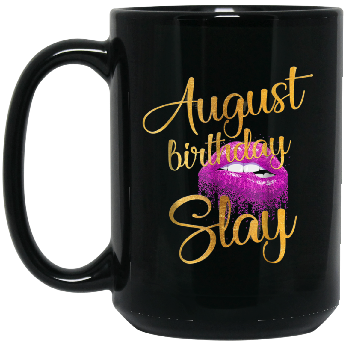 August Birthday Purple Lips Slay T-shirt Birthday Gift