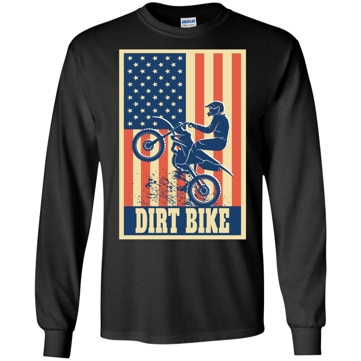 American Flag Patriotic Motocross Dirt Bike Shirt