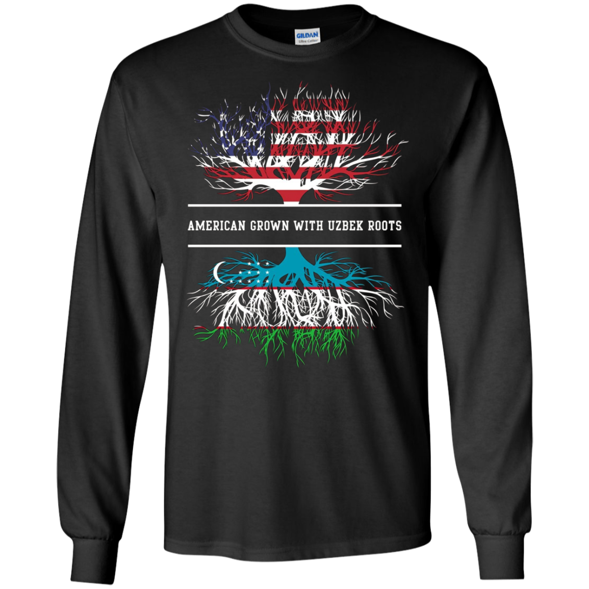 American Grown With Uzbek Roots T-Shirt Uzbekistan Tee