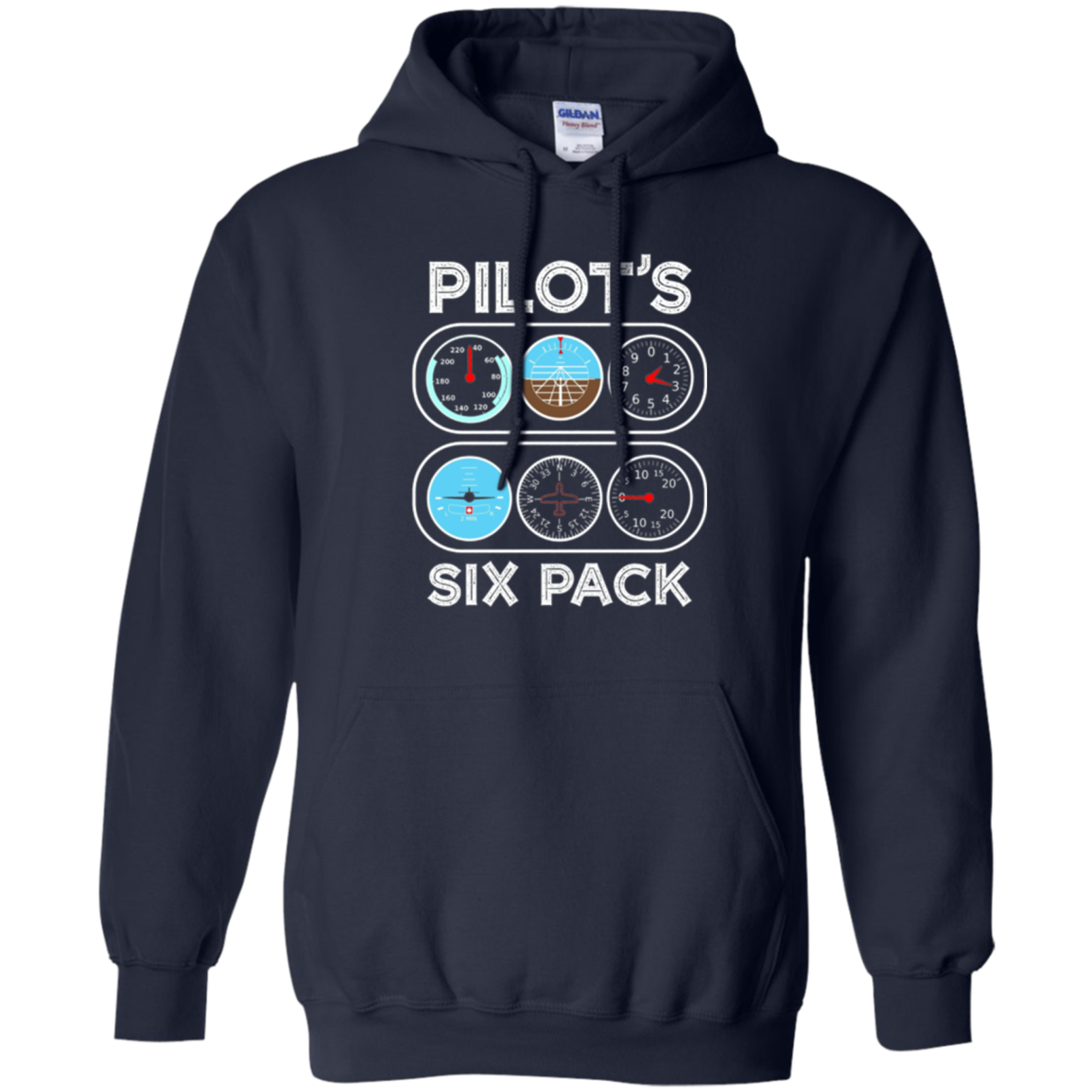 Pilot's Six Pack T-Shirt | Flight Instruments Aviation Shirt
