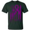 Image of Alzheimer's Awareness USA Flag, Purple Ribbon and Dove shirt