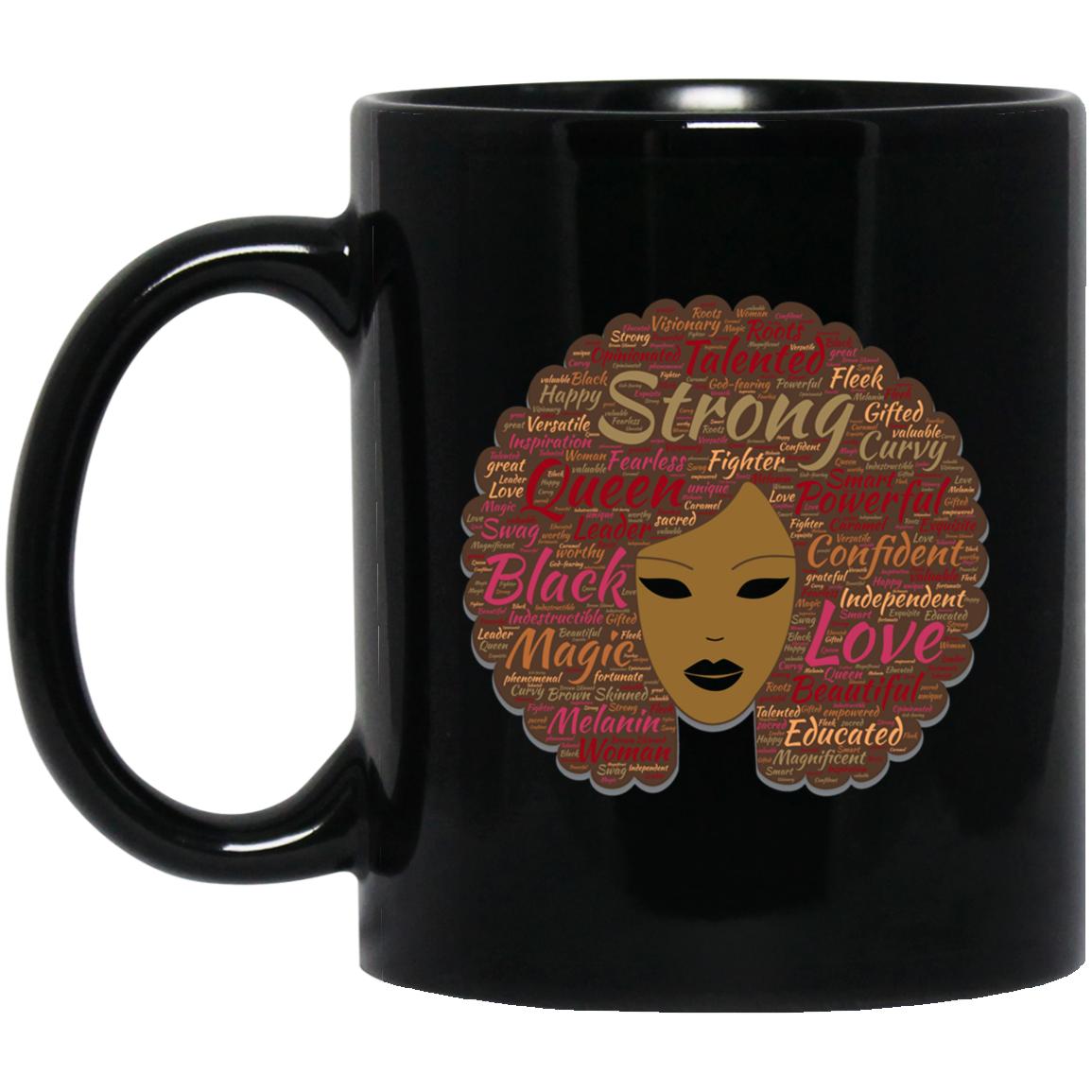 Afro Word Art Black History Month Natural Hair T-Shirt