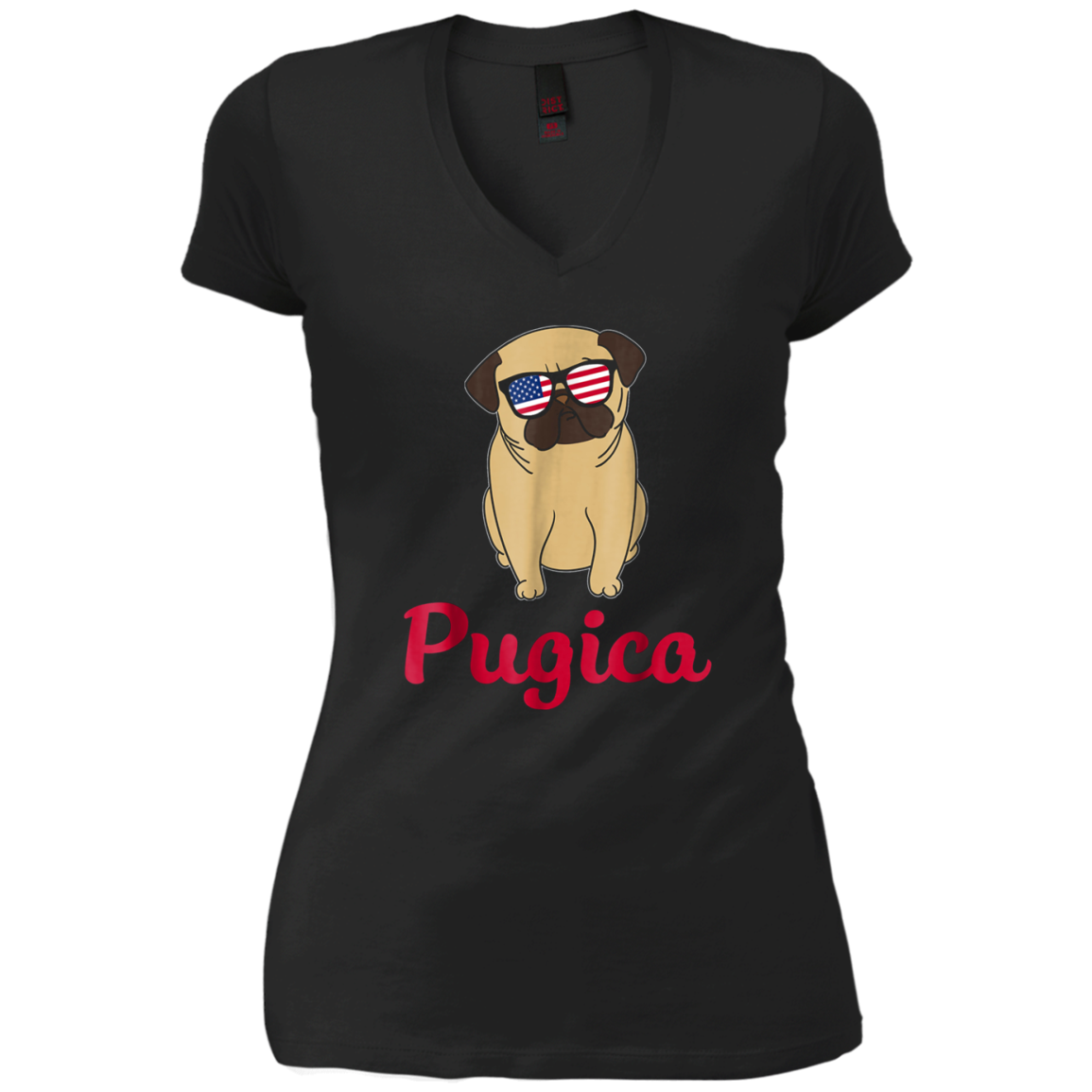 American Flag Pug T-Shirt 4th July Shirt Gift 2018