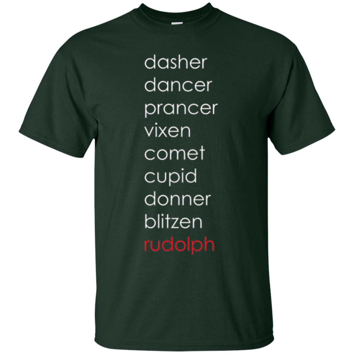 Santa's Reindeer Name List Shirt, Funny Christmas Gift