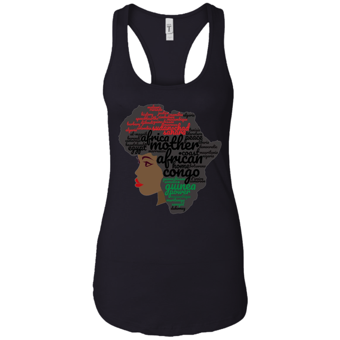 Afro Word Art Natural Hair T-Shirt for Black Women