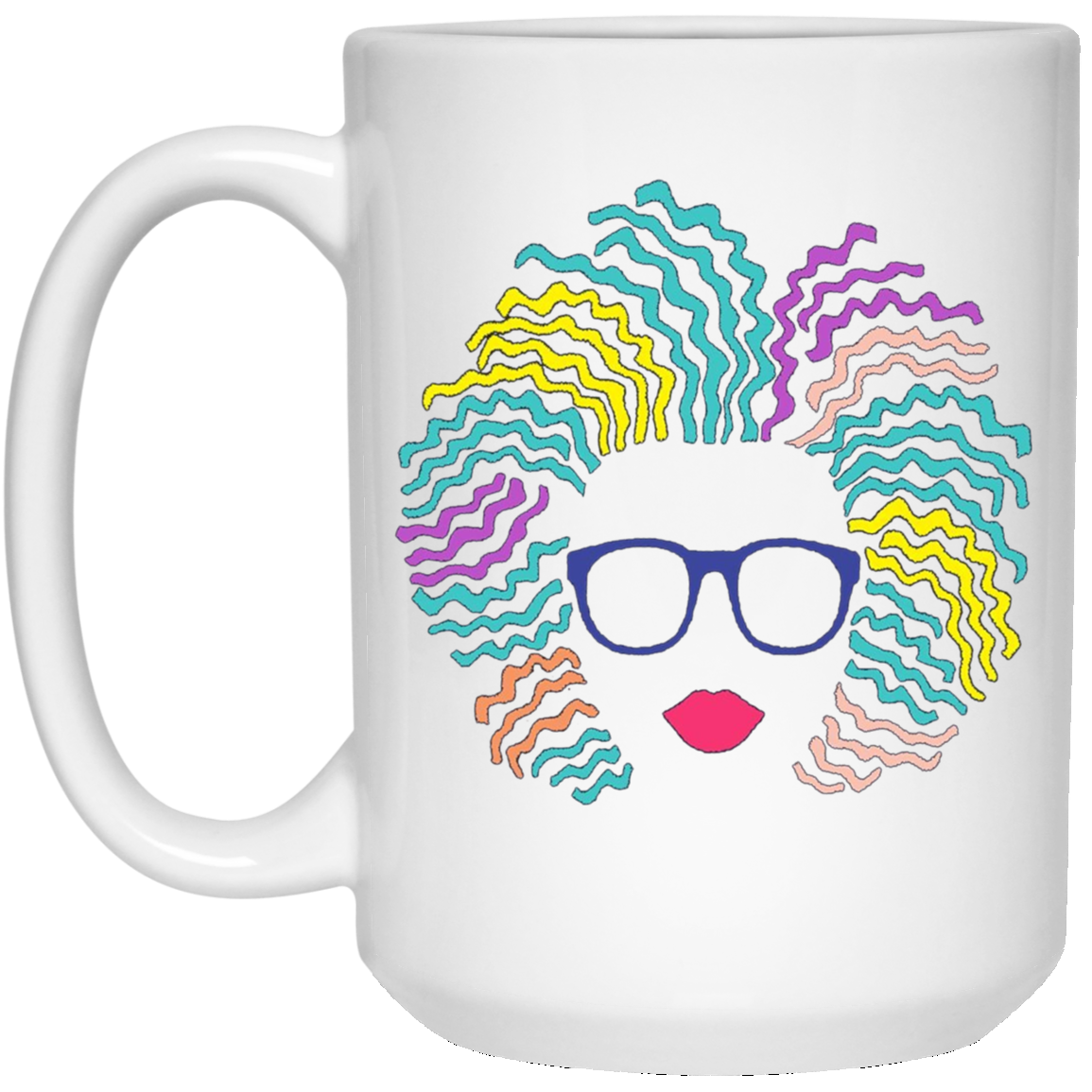 Afro Girl T-Shirt: Natural Hair & Glasses, Black Women Art