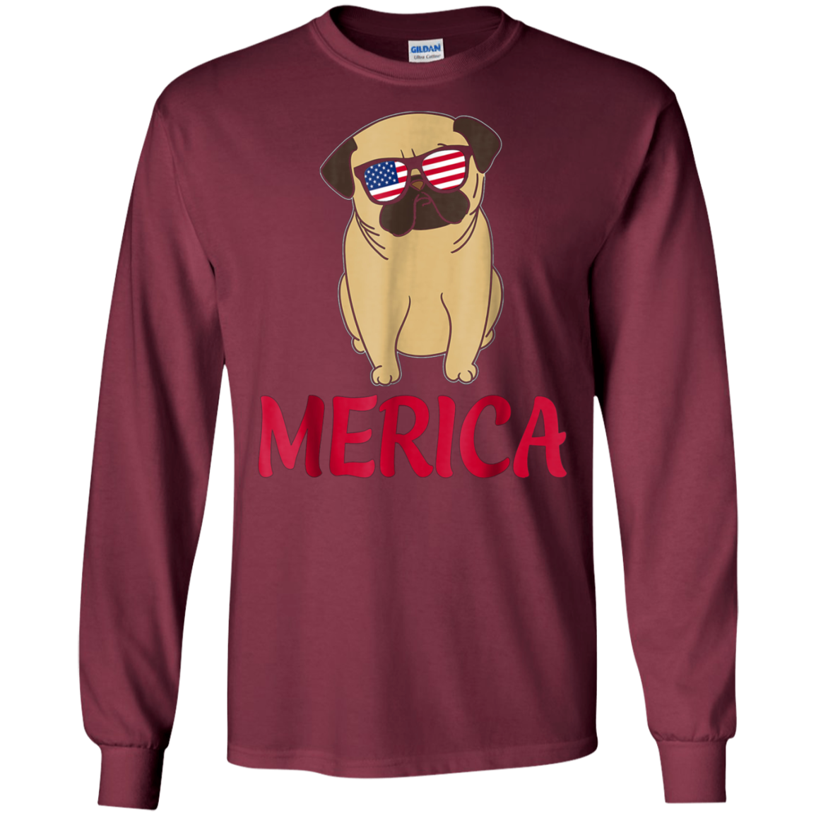 American Flag Pug T-Shirt 4th July Shirt Gift 2018