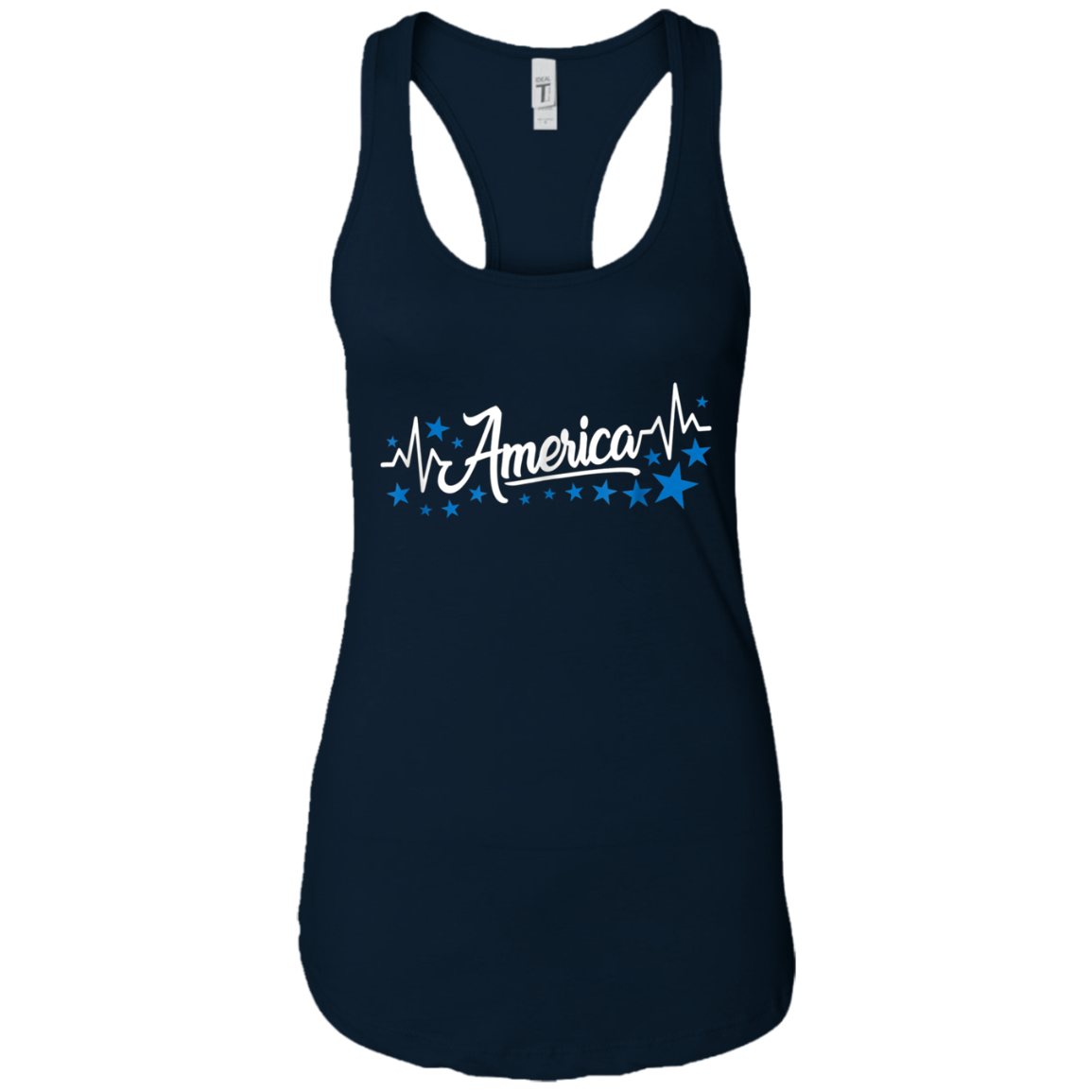 America Heartbeat Blue Shirt Fourth of July Outfit Stars
