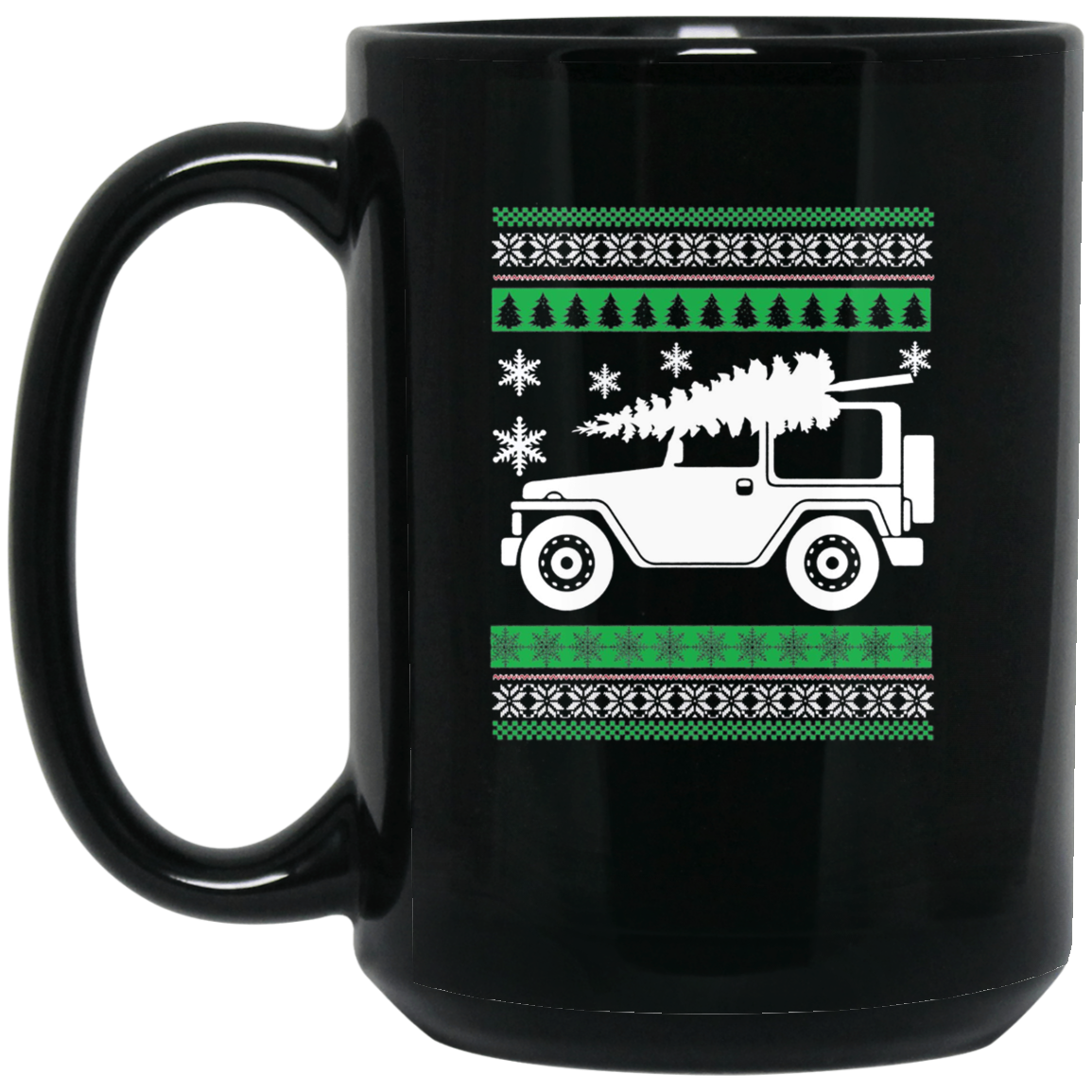 Santa's Jeep Christmas Tree Ugly Sweater Party