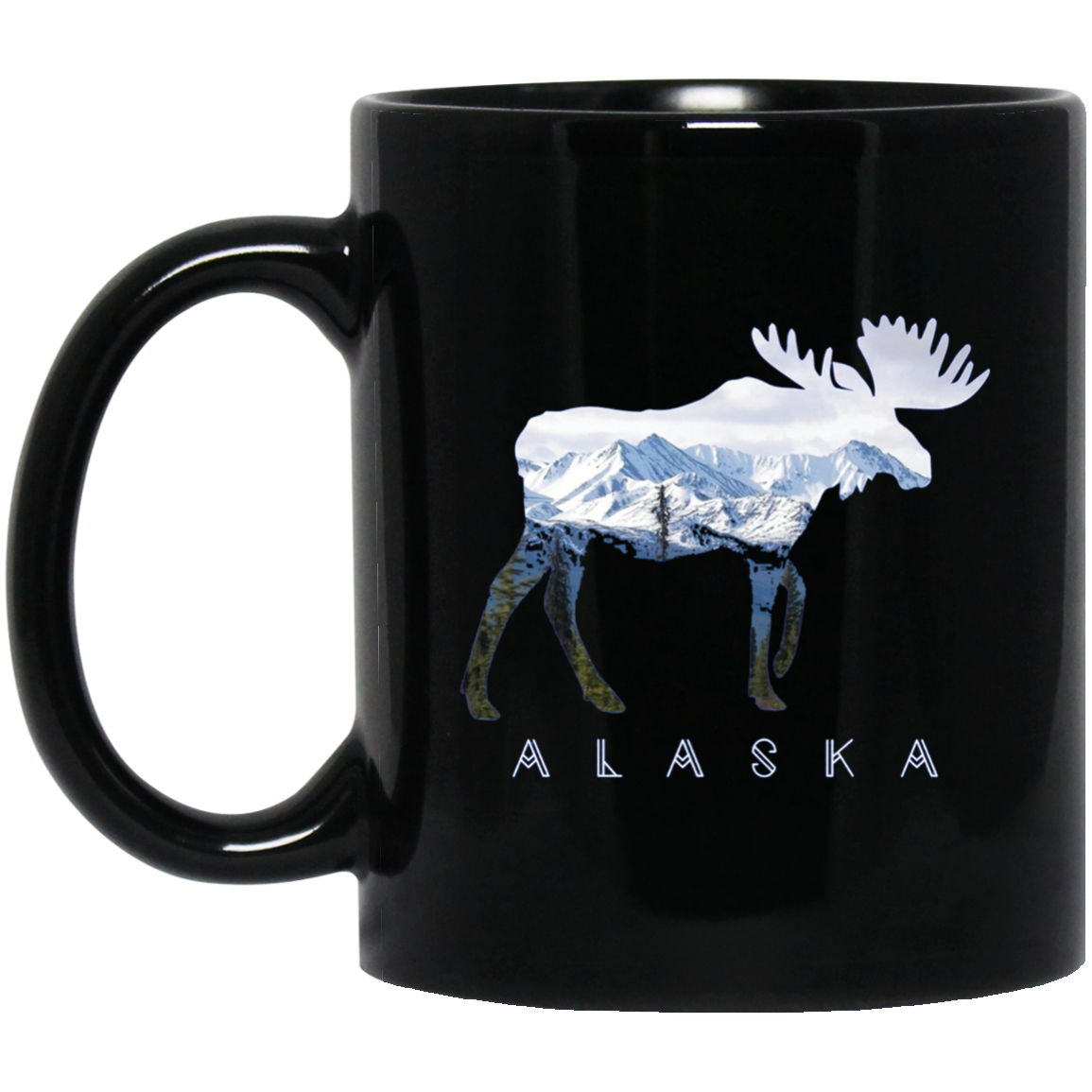 Alaska Day Moose Snowy Mountain Long Sleeve Shirt