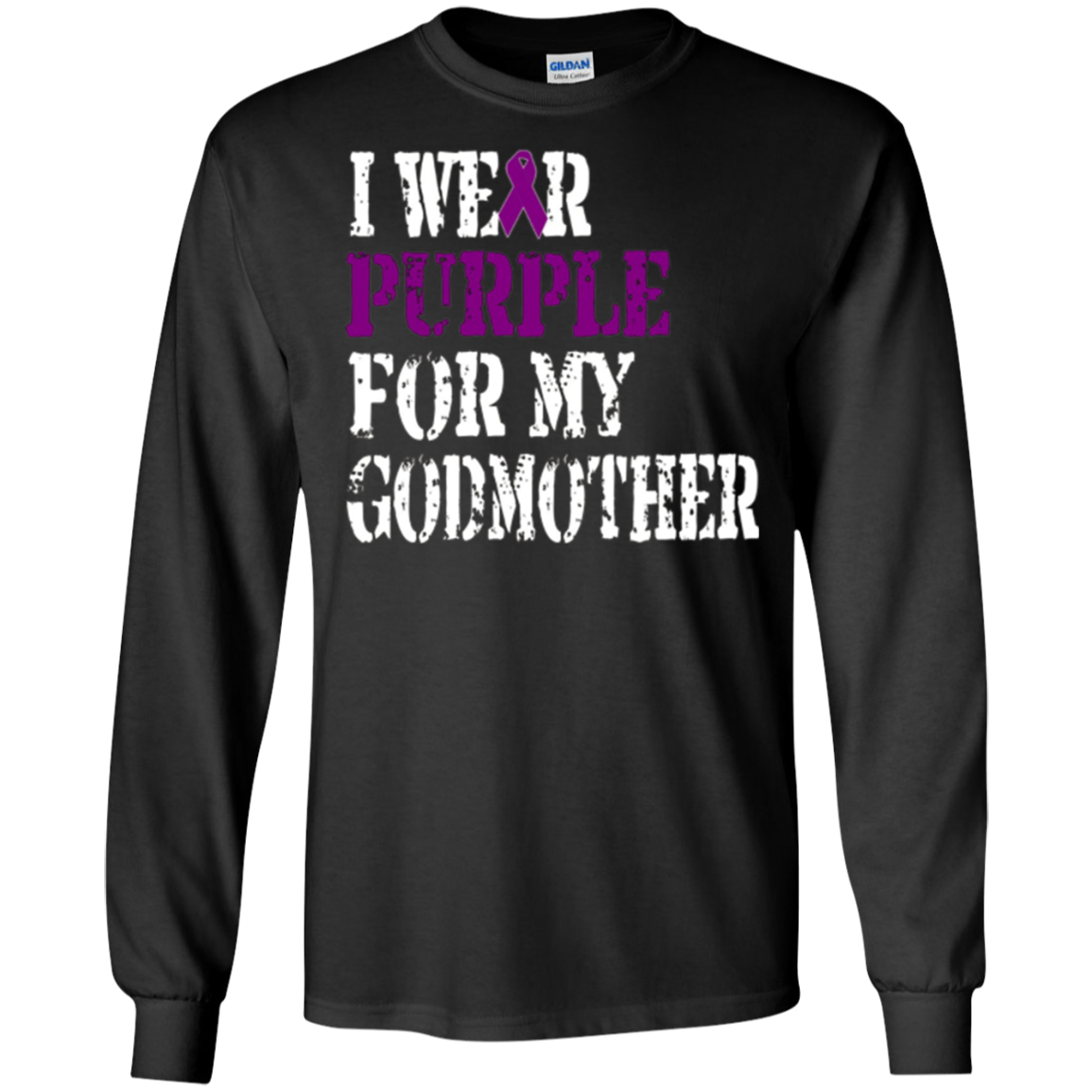 Alzheimer's Awareness T-shirt I Wear Purple For My Godmother
