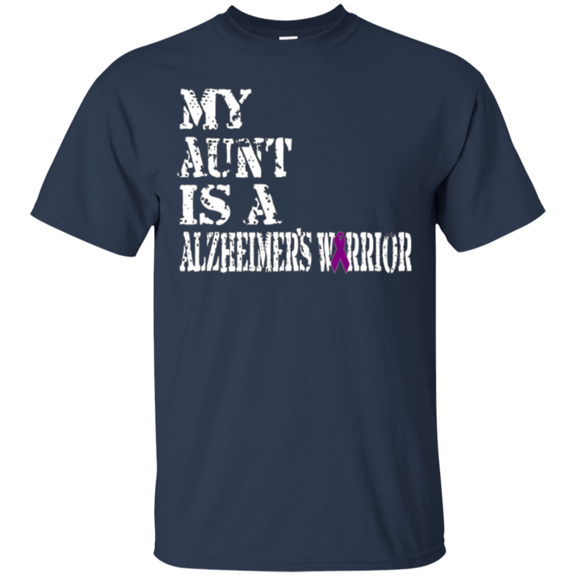 Alzheimer's Awareness Tshirt For Aunts Purple Ribbon Tee