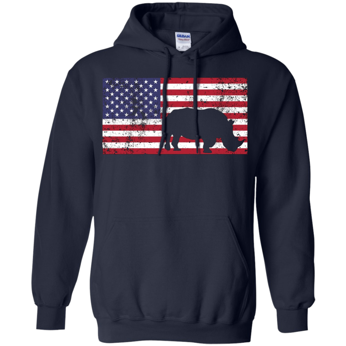 American Flag Rhino Rhinoceros Conservation T-Shirt Gift