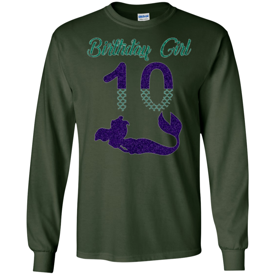 10th Birthday Girl Purple Mermaid T-Shirt