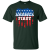 Image of America First USA T Shirt with the American Flag