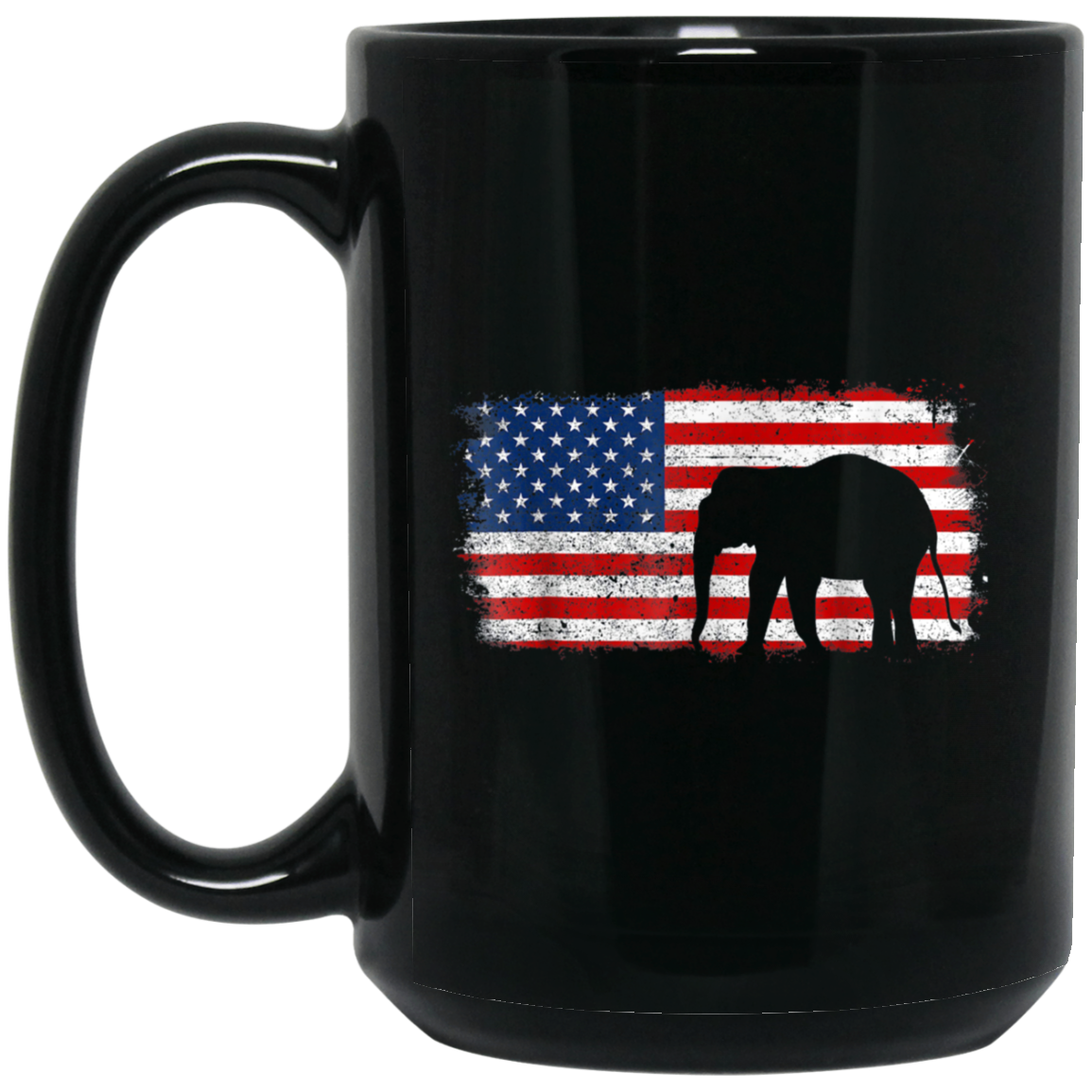 ASIAN ELEPHANT American Flag Vintage T-Shirt