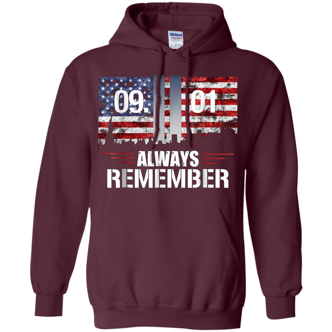Always Remember 9/11 Memorial USA Flag Patriot Day Tee