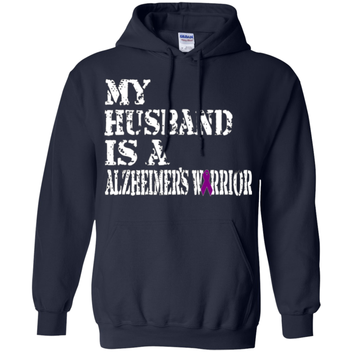 Alzheimer's Awareness T Shirt For Husbands Purple Ribbon Tee